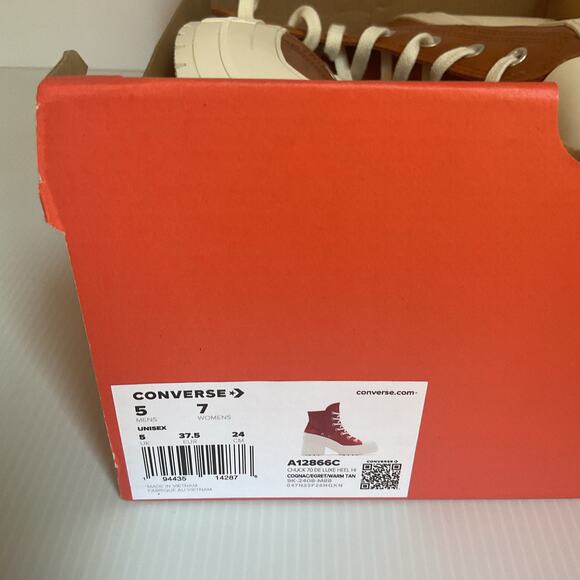 Converse Brown Leather Lugged Heel Chuck Taylor Platform – Women’s 7 NWT - Picture 12 of 12